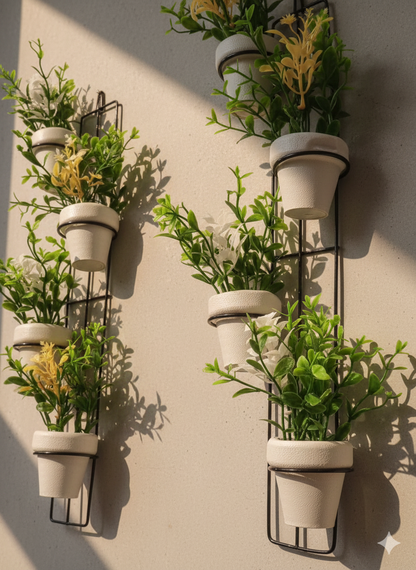 Set of 2: Decoration Stand With 8 Flower Pots