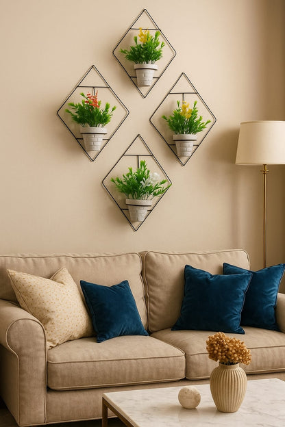 Triangle Diamond Wall Décor Planter Set of 4 PCS